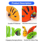Wind Up Spring Swing Fish Toy Interactive Plastic Cat Play Item - GreenFur
