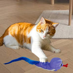 Windup Wiggling Snake Cat Toy Plush Tail Twist Crawler for Interactive Indoor Play - GreenFur