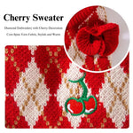 Winter Cat Sweater for New Year Cherry Patterned Pet Clothing - GreenFur