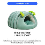 Winter Caterpillar Pet Bed Soft Enclosed Cat House - GreenFur