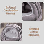 Winter Cozy Bear - Themed Pet Tent Bed with Plush Ball - GreenFur
