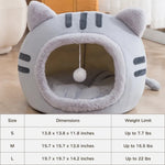 Winter Cozy Cat - Shaped Pet Bed Semi - Enclosed with Plush - GreenFur