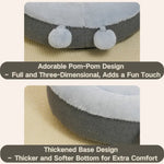 Winter Decorative Pom - Poms Plush Pet Bed with Thick Padding - GreenFur