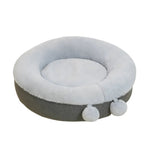 Winter Decorative Pom - Poms Plush Pet Bed with Thick Padding - GreenFur