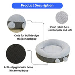 Winter Decorative Pom - Poms Plush Pet Bed with Thick Padding - GreenFur