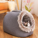 Winter Durable Portable Plush Pet Bed with Handle - GreenFur