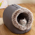 Winter Durable Portable Plush Pet Bed with Handle - GreenFur