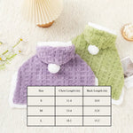 Winter Hooded Cloak for Small Dogs and Cats - GreenFur
