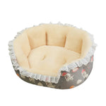 Winter Non - Slip Floral Pet Bed with Thick Padding - GreenFur