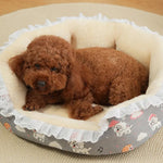 Winter Non - Slip Floral Pet Bed with Thick Padding - GreenFur
