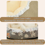 Winter Non - Slip Floral Pet Bed with Thick Padding - GreenFur