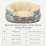 Winter Padded Pet Bed Open Design with Floral Skirt - GreenFur