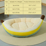 Winter Plush Banana Pet Bed with Removable Cushion - GreenFur
