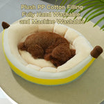 Winter Plush Banana Pet Bed with Removable Cushion - GreenFur