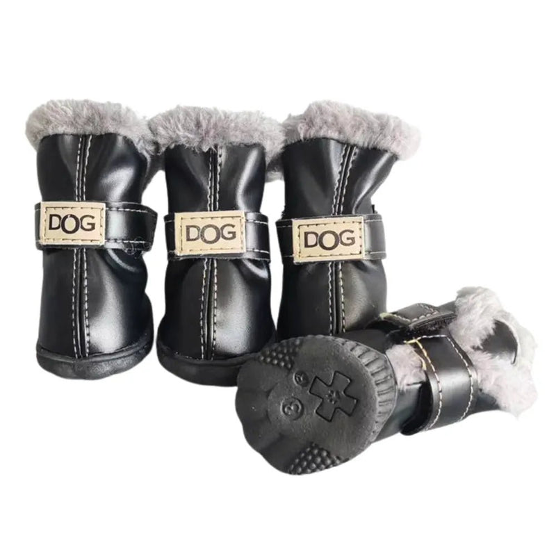 Winter Plush Lining Dog Boots For Small Breeds - GreenFur