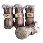 Winter Plush Lining Dog Boots For Small Breeds - GreenFur