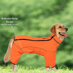 Winter Side Zipper Four Legged Reflective Strip Dog Warm Suit - GreenFur