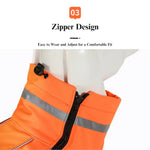 Winter Side Zipper Four Legged Reflective Strip Dog Warm Suit - GreenFur