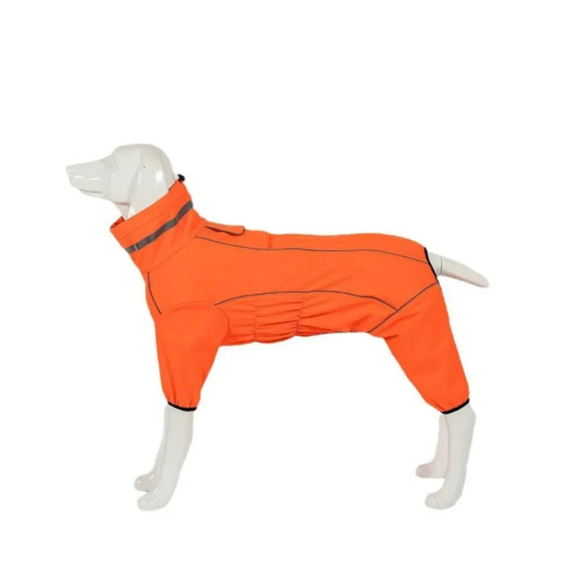 Winter Side Zipper Four Legged Reflective Strip Dog Warm Suit - GreenFur