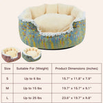Winter Thickened Floral Pet Bed with Lace Trim - GreenFur