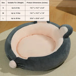 Winter Thickened Plush Pet Bed with Cute Ear and Nose Design - GreenFur