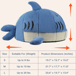 Winter Thickened PP Cotton Filling Plush Shark Pet Bed - GreenFur