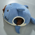 Winter Thickened PP Cotton Filling Plush Shark Pet Bed - GreenFur