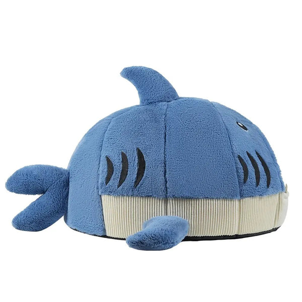Winter Thickened PP Cotton Filling Plush Shark Pet Bed - GreenFur