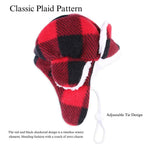 Winter Warm Fashion Adjustable Pet Cap Red Plaid Dog Hats - GreenFur