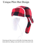 Winter Warm Fashion Adjustable Pet Cap Red Plaid Dog Hats - GreenFur