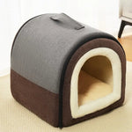 Winter Warmth Portable Pet Bed with Handle and Zipper Design - GreenFur