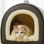 Winter Warmth Portable Pet Bed with Handle and Zipper Design - GreenFur