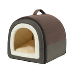 Winter Warmth Portable Pet Bed with Handle and Zipper Design - GreenFur