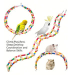 Wooden Climbing Ladder with Colorful Beads Bird Toy - GreenFur