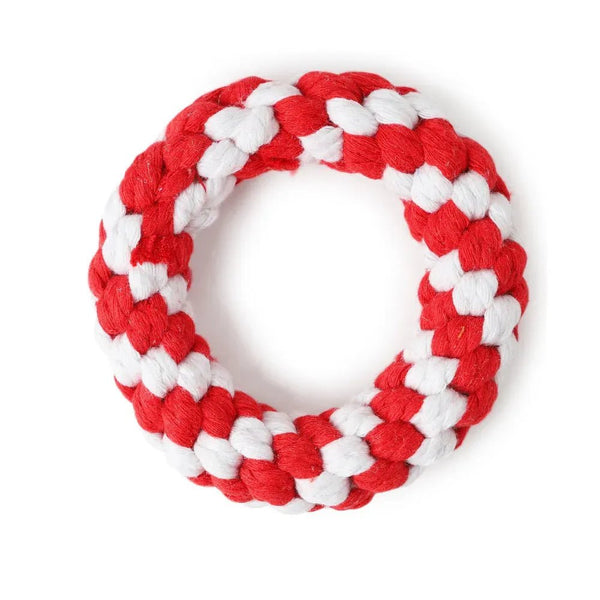 Woven Round Donut Pet Rope Toys, 4.3 inches - GreenFur