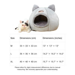 XL Size Short Plush Pet Bed Cave Cat Cave bed with Removable Cushion - GreenFur