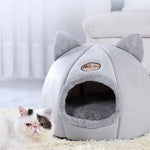 XL Size Short Plush Pet Bed Cave Cat Cave bed with Removable Cushion - GreenFur