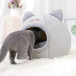XL Size Short Plush Pet Bed Cave Cat Cave bed with Removable Cushion - GreenFur