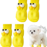 Yellow Anti Slip Cute Warm Pet Paw Socks - GreenFur