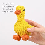 Yellow Duck Dog Toy Weave Rope Toys Without Squeakers - GreenFur