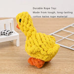 Yellow Duck Dog Toy Weave Rope Toys Without Squeakers - GreenFur