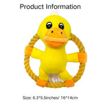 Yellow Duck Shape Cotton Rope Dog Interactive Frisbee Plush Toy - GreenFur
