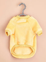 Yellow Fleece Lined Flannel Dog Pullover with Leather Patch - GreenFur