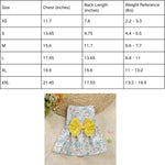 Yellow Floral Dog Dress with Bow Design - GreenFur