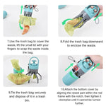 Zero - contact Portable Six - claw Dog Poop Scooper with Garbage Bag Dispenser - GreenFur