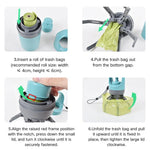Zero - contact Portable Six - claw Dog Poop Scooper with Garbage Bag Dispenser - GreenFur