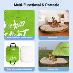 Zipper Closure Portable Foldable Outdoor Pet Bed Mat Handheld Dog and Cat Bed - GreenFur