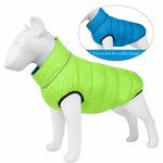 Zipper Design Reflective Strip Reversible Coat Warm Dog Jacket - GreenFur