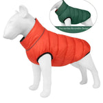 Zipper Design Reflective Strip Reversible Coat Warm Dog Jacket - GreenFur